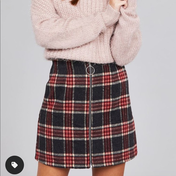 Active USA 🍁 Plaid Skirt (Sweater Fall Zipper) - Picture 4 of 9